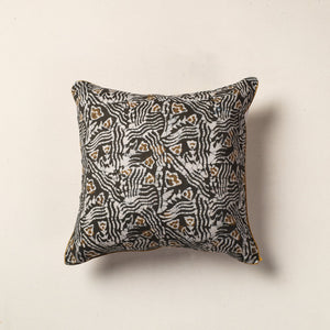 Brown - Hand Batik Printed Cotton Cushion Cover (16 x 16 in)