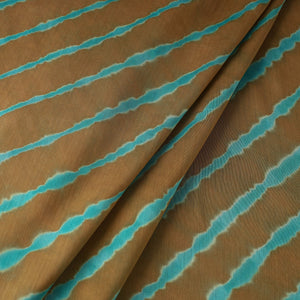 Brown - Multicolour Leheriya Tie-Dye Chanderi Silk Fabric 11