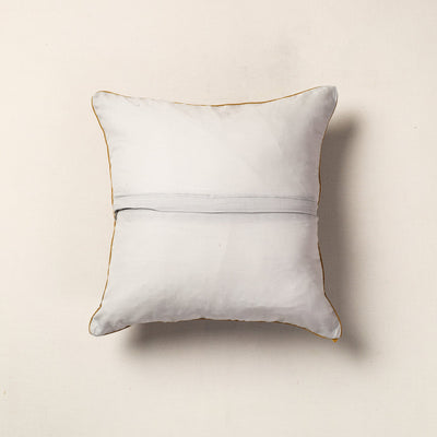 Brown - Hand Batik Printed Cotton Cushion Cover (16 x 16 in)