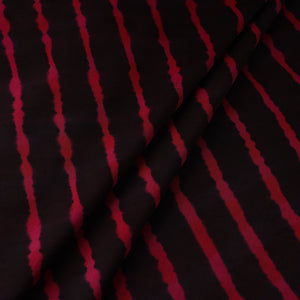 Black - Multicolour Leheriya Tie-Dye Chanderi Silk Fabric 14