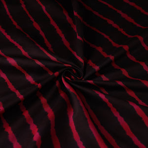 Black - Multicolour Leheriya Tie-Dye Chanderi Silk Fabric 14