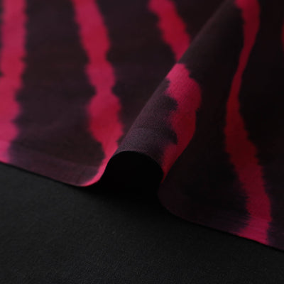 Black - Multicolour Leheriya Tie-Dye Chanderi Silk Fabric 14