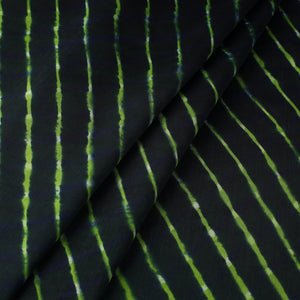 Black - Multicolour Leheriya Tie-Dye Chanderi Silk Fabric 15