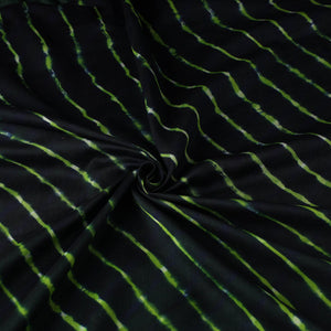 Black - Multicolour Leheriya Tie-Dye Chanderi Silk Fabric 15