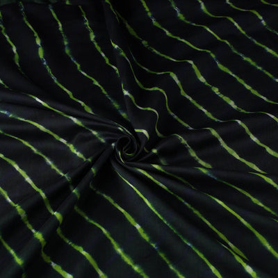 Black - Multicolour Leheriya Tie-Dye Chanderi Silk Fabric 15