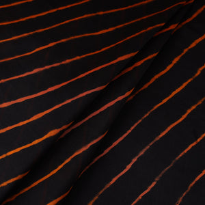 Black - Multicolour Leheriya Tie-Dye Chanderi Silk Fabric 16