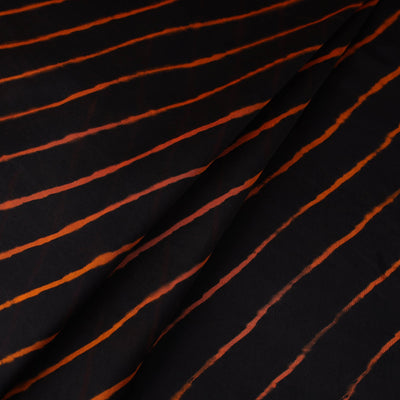 Black - Multicolour Leheriya Tie-Dye Chanderi Silk Fabric 16