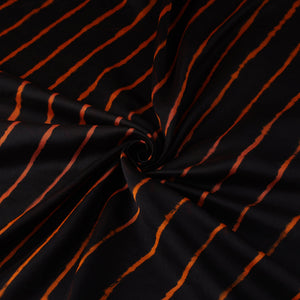 Black - Multicolour Leheriya Tie-Dye Chanderi Silk Fabric 16