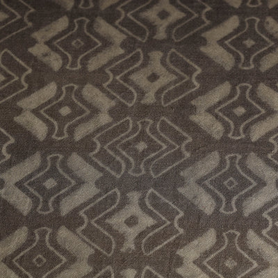 Brown - Pure Wool Handloom Akola Print Fabric 10