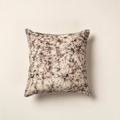 Beige - Pure Cotton Hand Batik Cushion Cover (16 x 16 in)