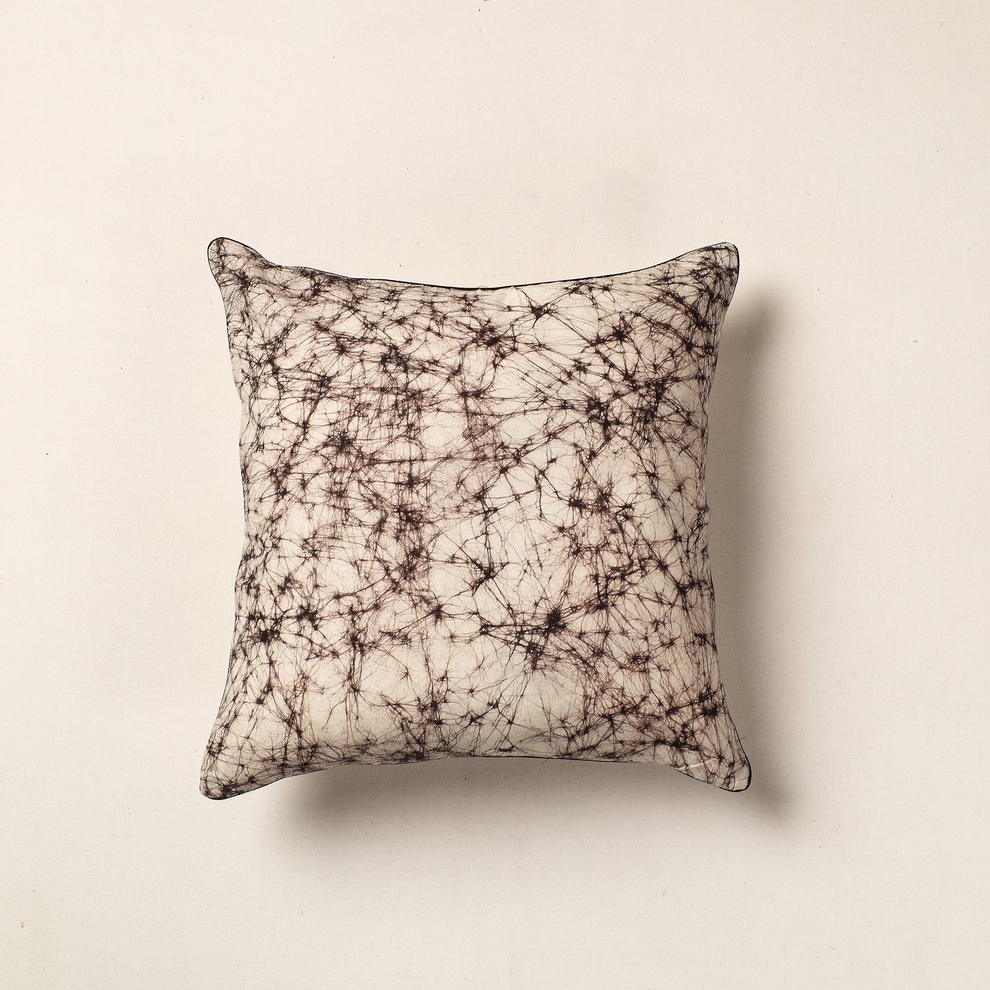 Beige - Pure Cotton Hand Batik Cushion Cover (16 x 16 in)