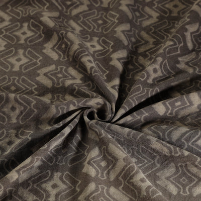 Brown - Pure Wool Handloom Akola Print Fabric 10