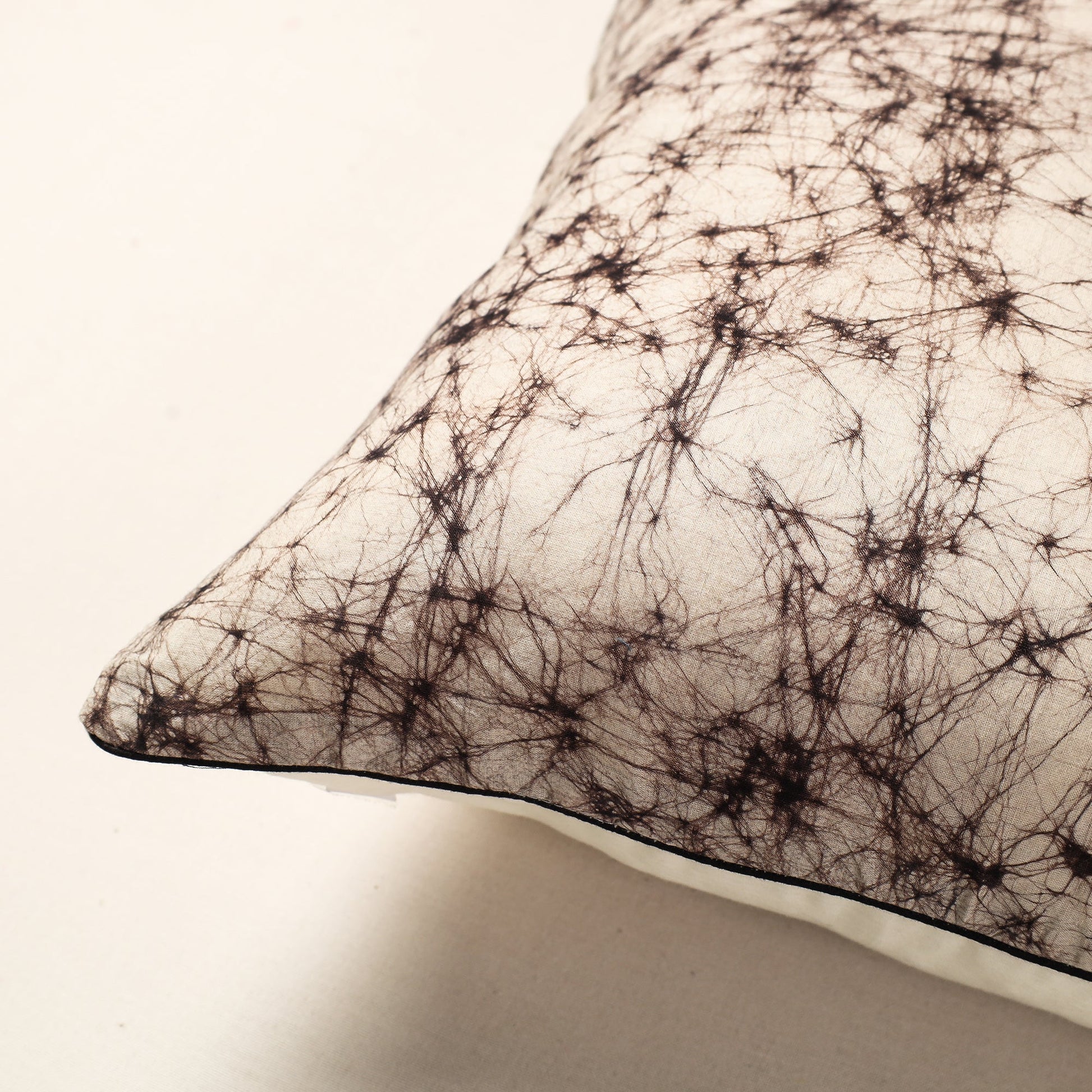 Beige - Pure Cotton Hand Batik Cushion Cover (16 x 16 in)