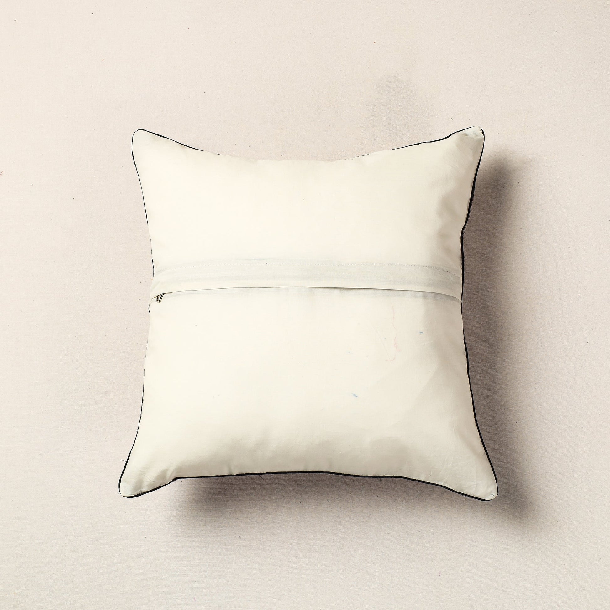 Beige - Pure Cotton Hand Batik Cushion Cover (16 x 16 in)
