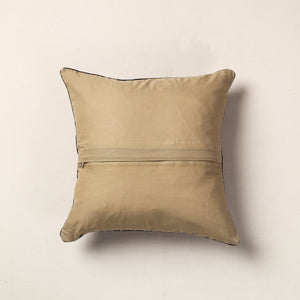 Brown - Hand Batik Printed Cotton Cushion Cover (16 x 16 in)