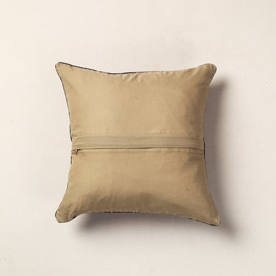 Brown - Hand Batik Printed Cotton Cushion Cover (16 x 16 in)