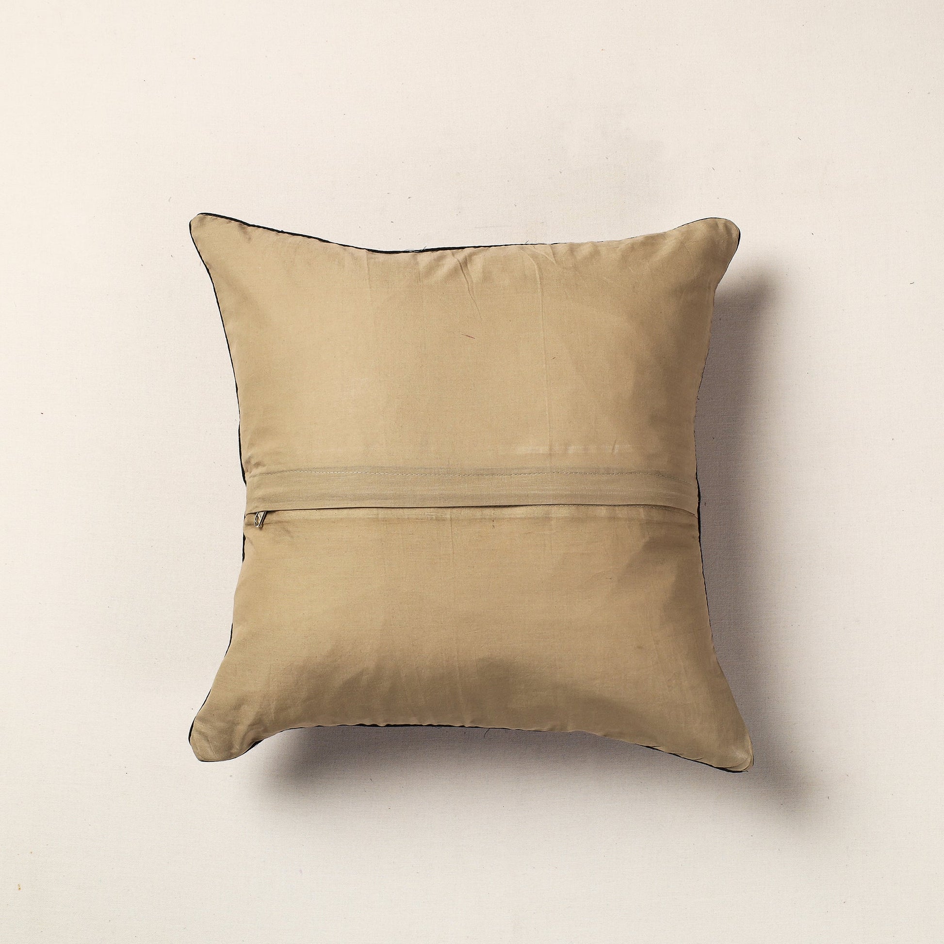 Brown - Hand Batik Printed Cotton Cushion Cover (16 x 16 in)