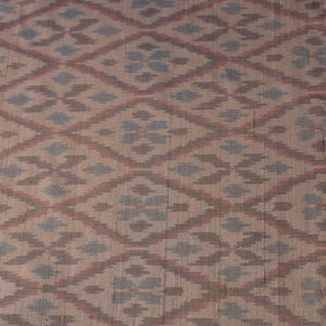 Brown - Handloom Silk Pochampally Ikat Weave Fabric 07