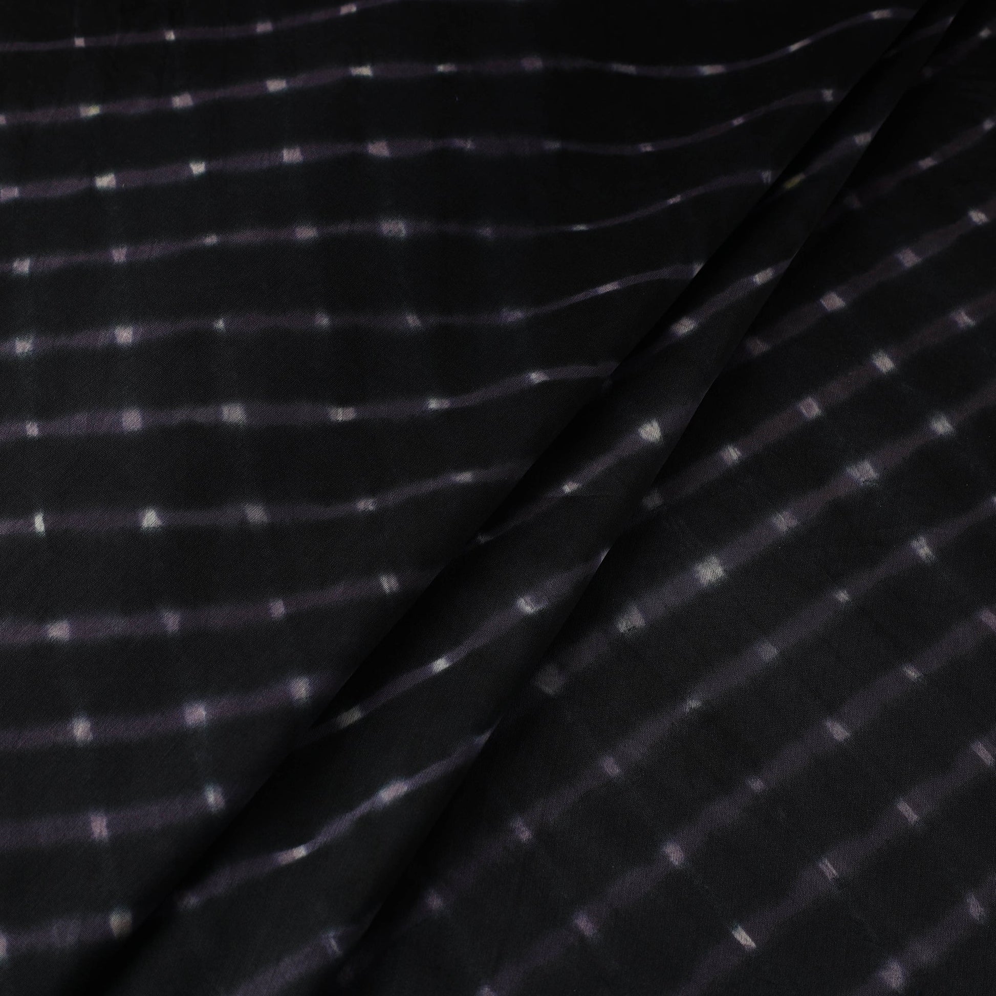 Black - Leheriya Tie-Dye Mothra Chanderi Silk Fabric 24
