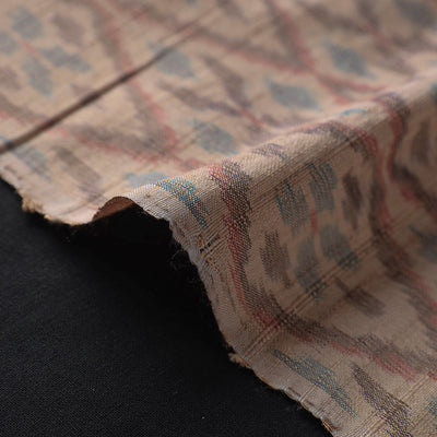 Brown - Handloom Silk Pochampally Ikat Weave Fabric 07