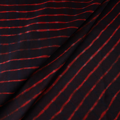 Black - Leheriya Tie-Dye Mothra Chanderi Silk Fabric 25