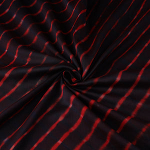 Black - Leheriya Tie-Dye Mothra Chanderi Silk Fabric 25
