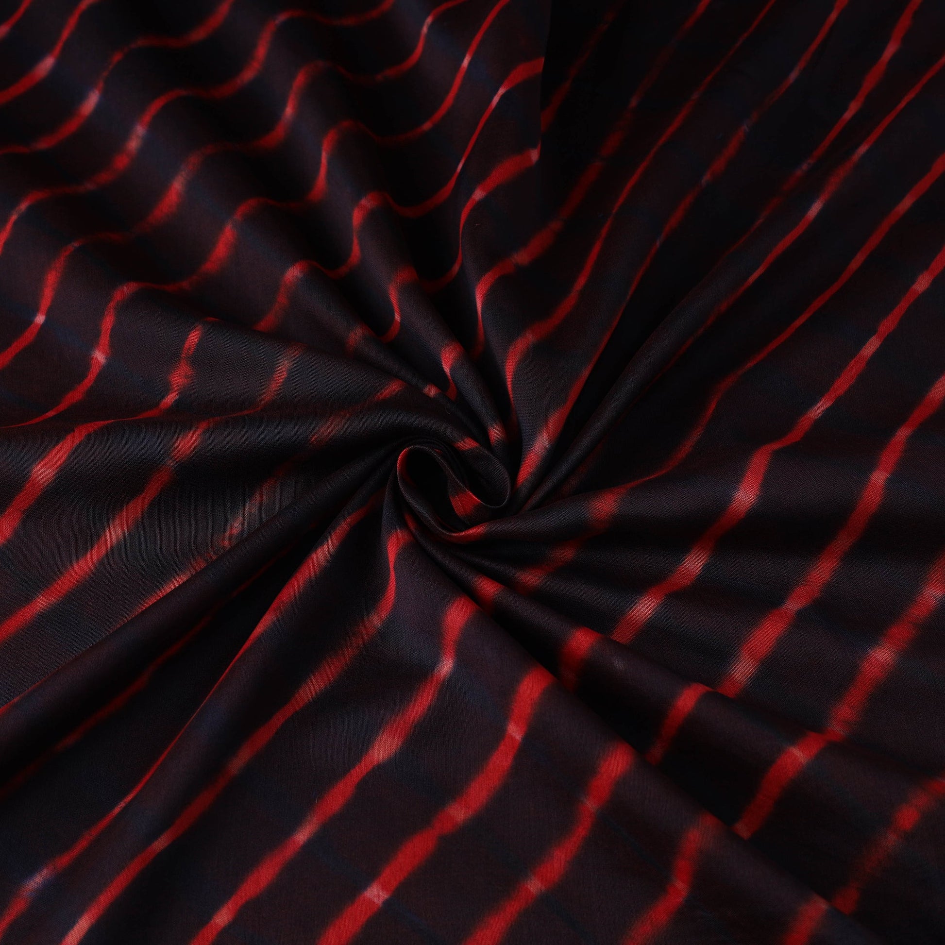 Black - Leheriya Tie-Dye Mothra Chanderi Silk Fabric 25