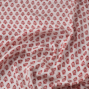Beige - Hand Block Modal Silk Bagh Print Fabric 07
