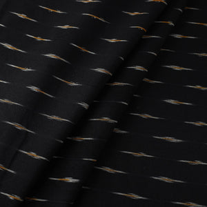 Black - Cotton Pochampally Ikat Weave Fabric 01