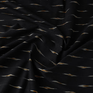 Black - Cotton Pochampally Ikat Weave Fabric 01