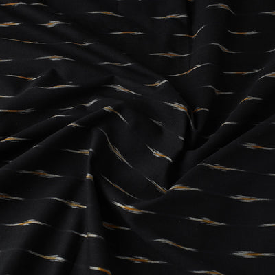 Black - Cotton Pochampally Ikat Weave Fabric 01