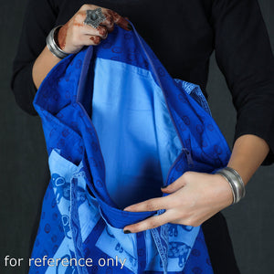 Blue - Hand Block Print Cotton Shoulder Bag