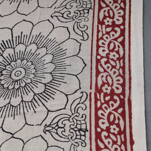 Beige - Bagh Print Handloom Chanderi Silk Fabric 03
