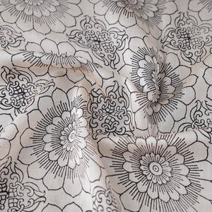 Beige - Bagh Print Handloom Chanderi Silk Fabric 03