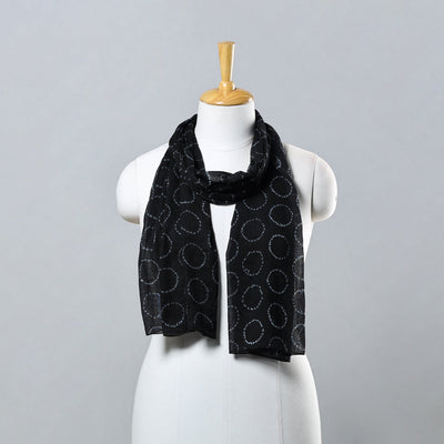 Black - Traditional Cotton Shibori Tie & Dye Stole 03