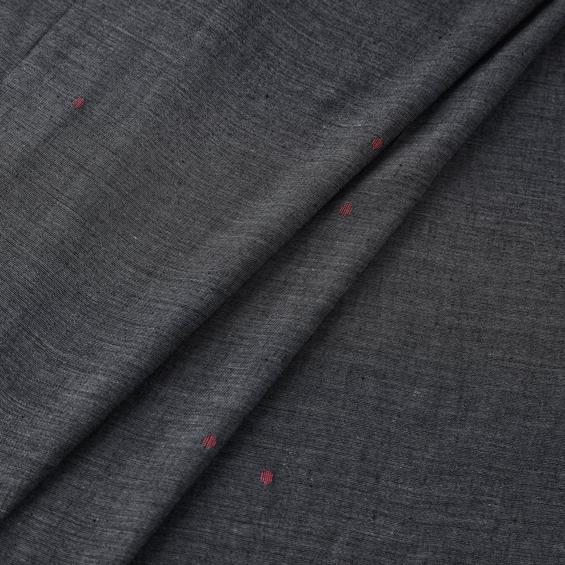 Black - Phulia Jamdani Handloom Cotton Fabric 01