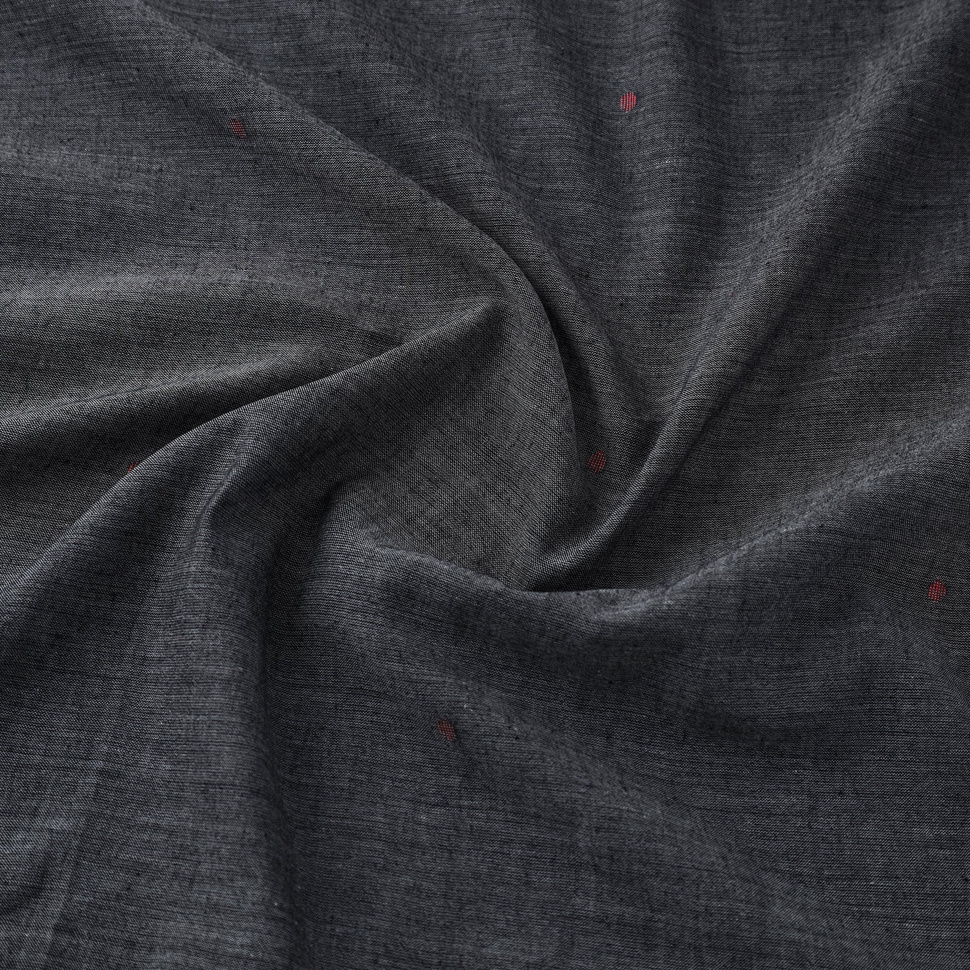 Black - Phulia Jamdani Handloom Cotton Fabric 01