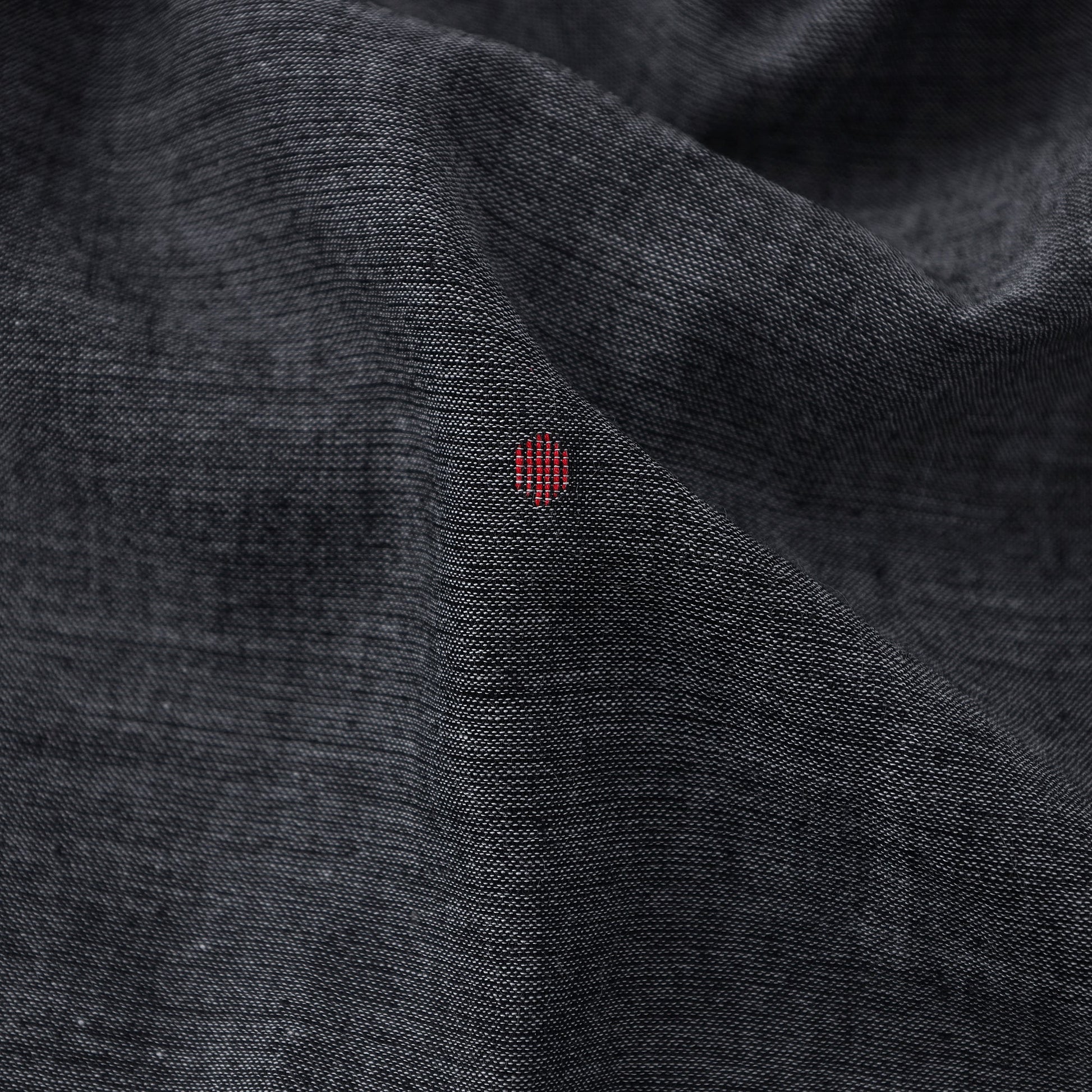 Black - Phulia Jamdani Handloom Cotton Fabric 01