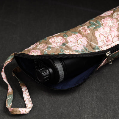 Brown - Sanganeri Block Printed Cotton 1L Water Bottle Cover