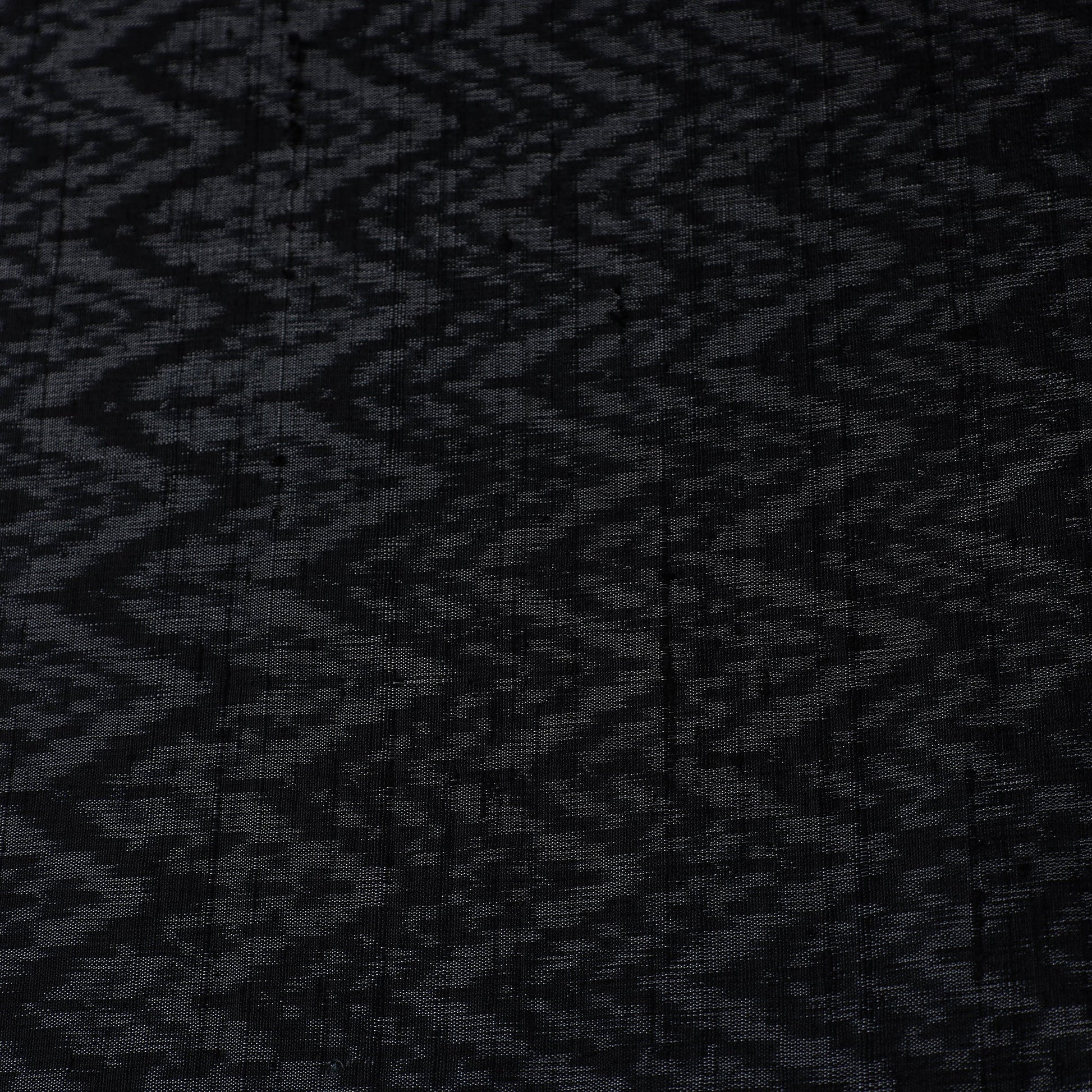 Black - Handloom Silk Pochampally Ikat Weave Fabric 20
