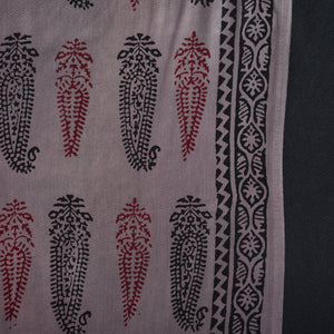 Brown - Bagh Block Printed Modal Silk Fabric