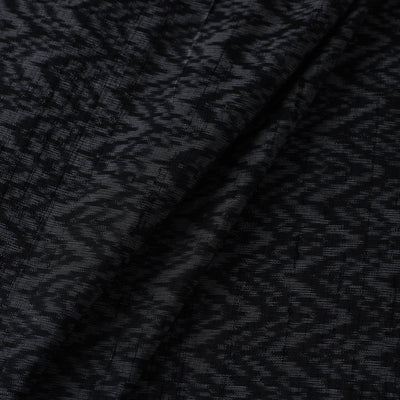 Black - Handloom Silk Pochampally Ikat Weave Fabric 20