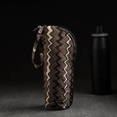 Brown - Pipad Block Printed Cotton 1L Water Bottle Cover