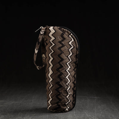 Brown - Pipad Block Printed Cotton 1L Water Bottle Cover