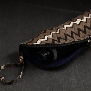 Brown - Pipad Block Printed Cotton 1L Water Bottle Cover