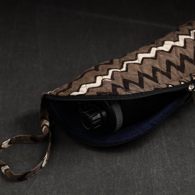 Brown - Pipad Block Printed Cotton 1L Water Bottle Cover