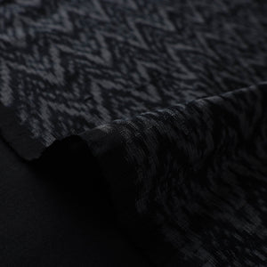 Black - Handloom Silk Pochampally Ikat Weave Fabric 20