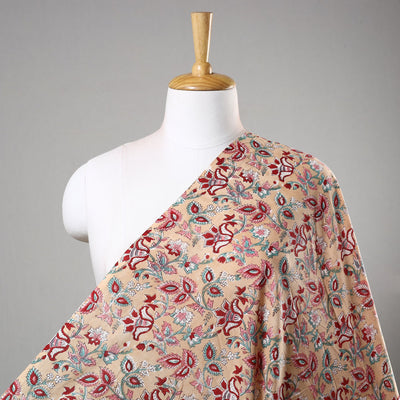 Beige - Pure Cotton Sanganeri Print Fabric 07