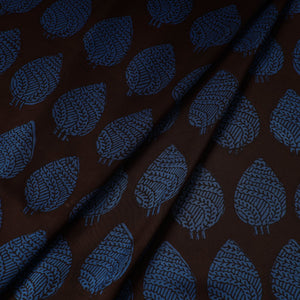 Blue - Bagh Block Printed Modal Silk Fabric