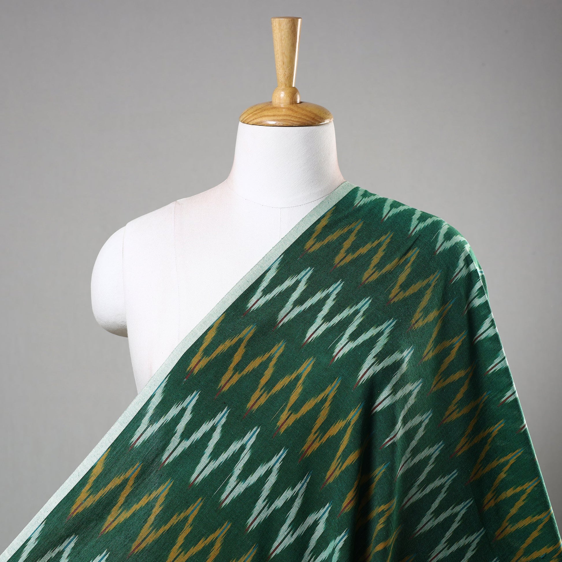 Green -  Pochampally Ikat Weave Cotton Fabric 15